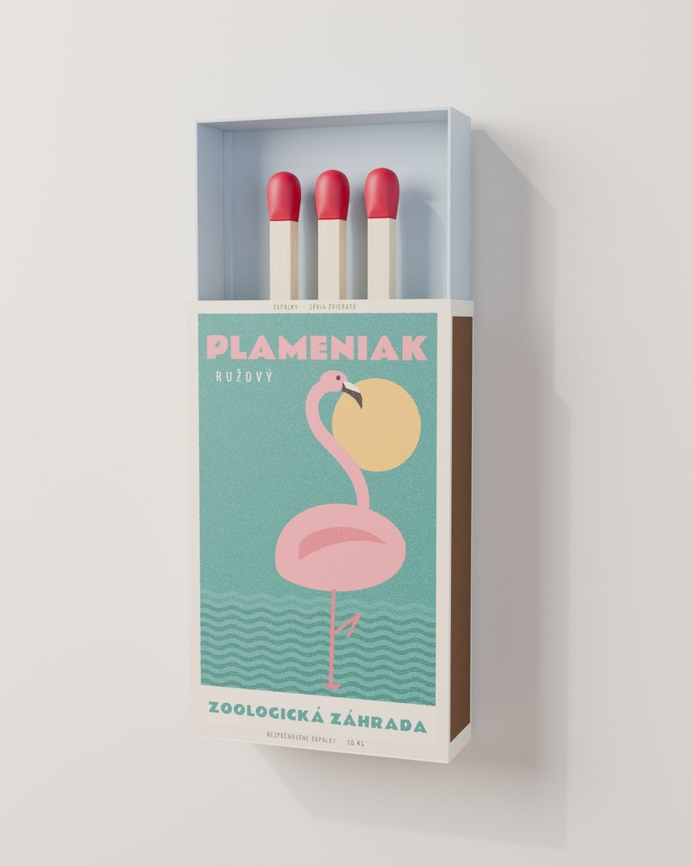 Škatuľka Plameniak na stene